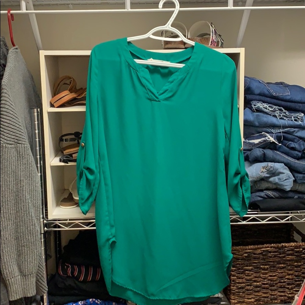 Chiffon emerald color tunic
